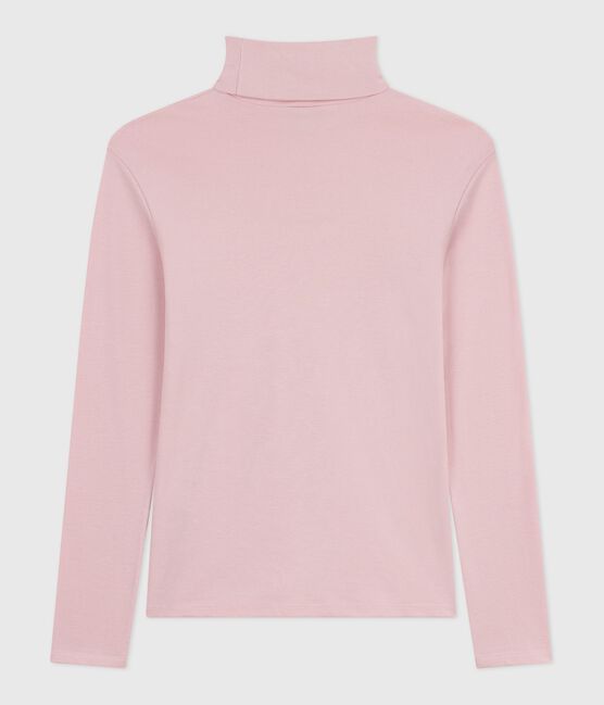 Camiseta de cuello alto Icónica de algodón para mujer rosa JOLI