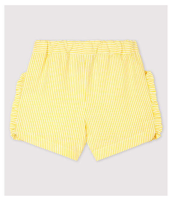 Pantalón corto de milrayas de bebé niña amarillo SHINE/blanco MARSHMALLOW