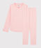 Pijama de punto de mil rayas para niña. rosa GRETEL/blanco MARSHMALLOW