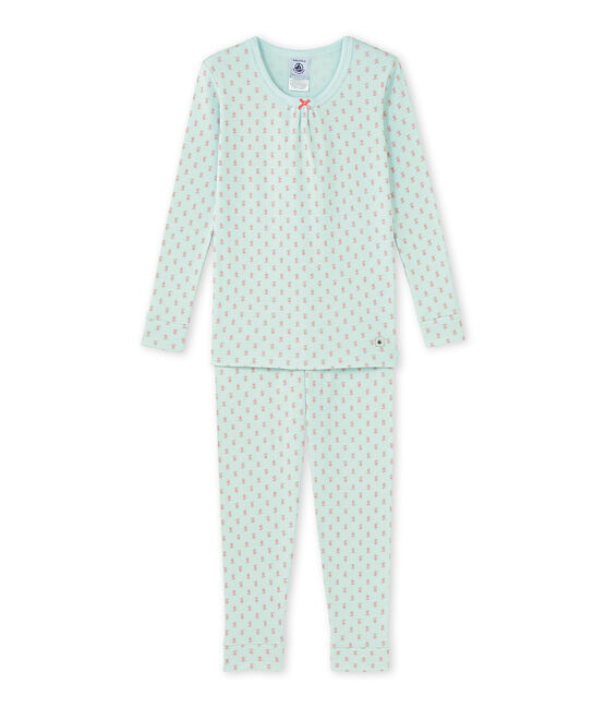 Pijama estampado para niña azul BOCAL/rosa ROSE/ MULTICO