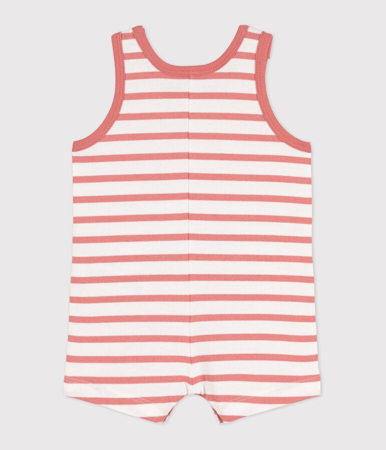 Mono corto de jersey grueso de beb&eacute; blanco MARSHMALLOW/ PAPAYE