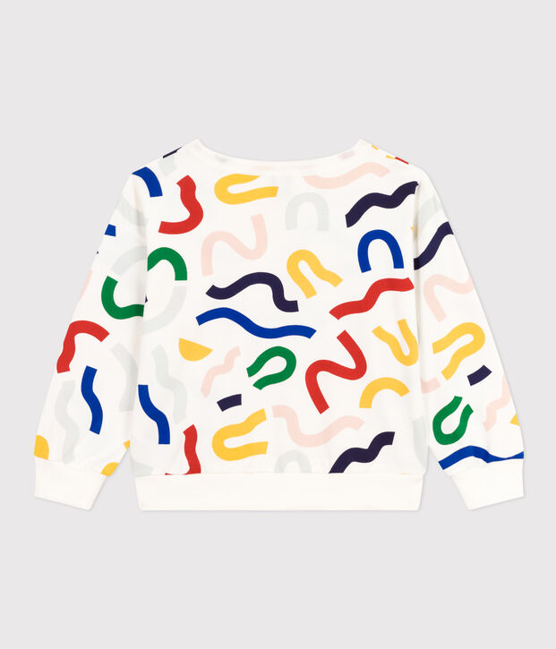Sudadera estampada de mulet&oacute;n ligero de ni&ntilde;o blanco/multicolor