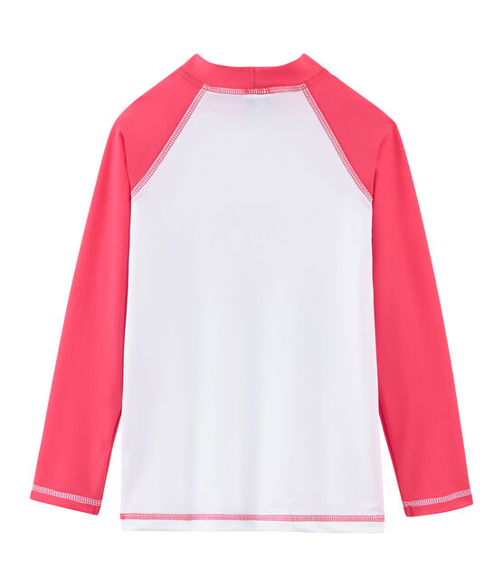 Camiseta anti-UV UPF 50+ para niño y niña blanco MARSHMALLOW/rosa CUPCAKE