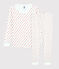 Pijama snugfit de París de algodón orgánico infantil unisex blanco MARSHMALLOW/rojo PEPS