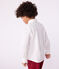 Camisa infantil lisa de algodón de manga larga blanco ECUME