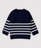 Jersey de punto de algodón/lino de bebé niño azul SMOKING/blanco MARSHMALLOW