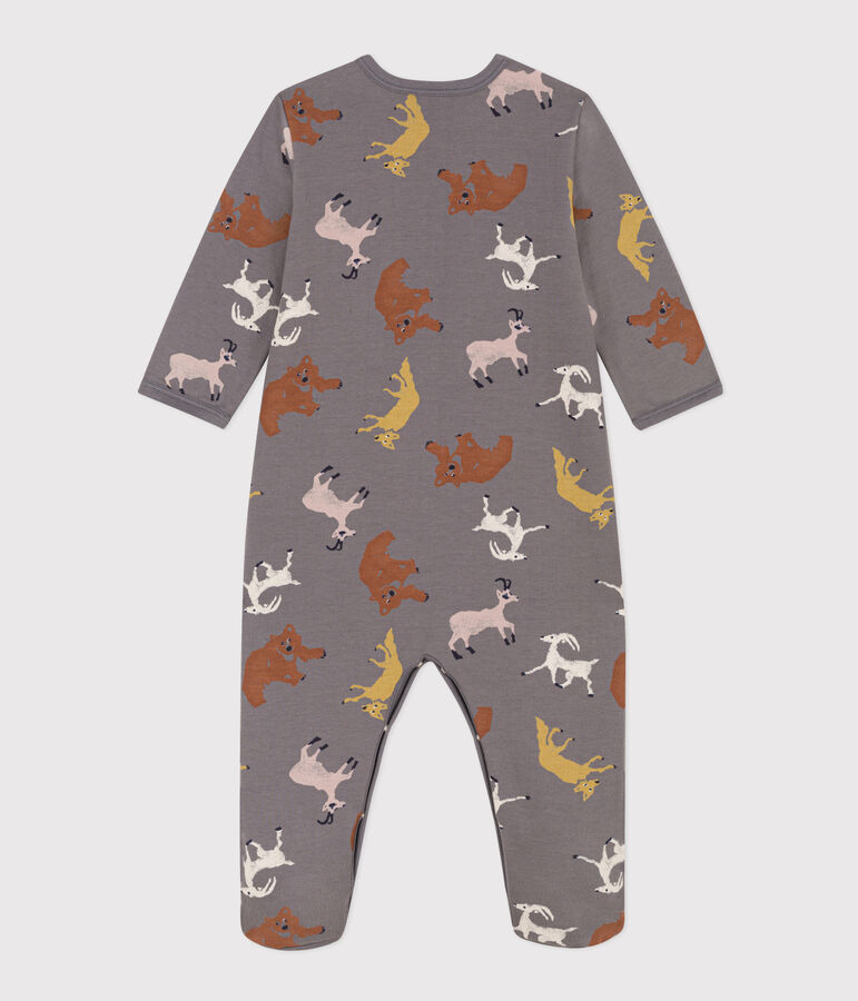 Pijama de felpa con animales para beb&eacute; gris/multicolor