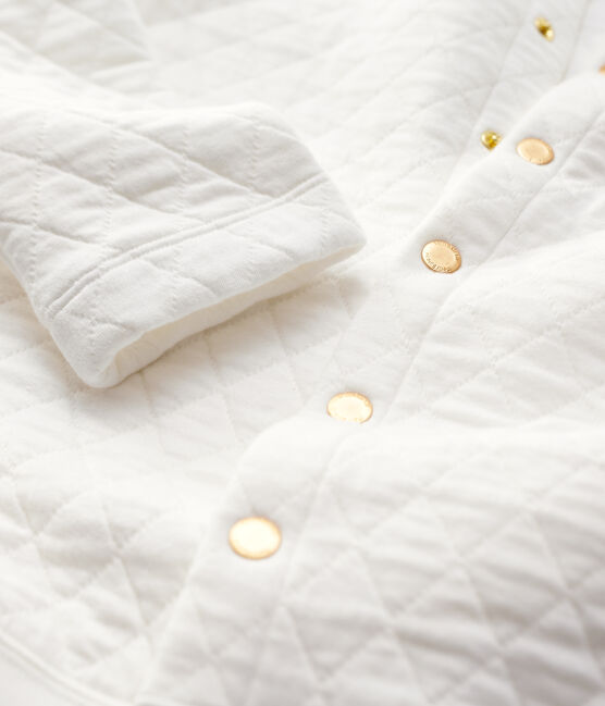 Cárdigan de túbico acolchado de mujer blanco MARSHMALLOW