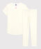 Pijama de lunares amarillos de algodón de niña blanco MARSHMALLOW/ SUNNY