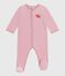 Pijama de terciopelo liso para bebé rosa CHARME