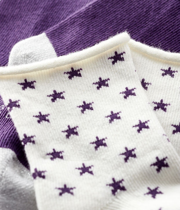 Juego de 2 pares de calcetines para beb&eacute; multicolor