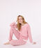 Pijama de algodón a rayas para mujer rosa ROSEWOOD/ MARSHMALLOW