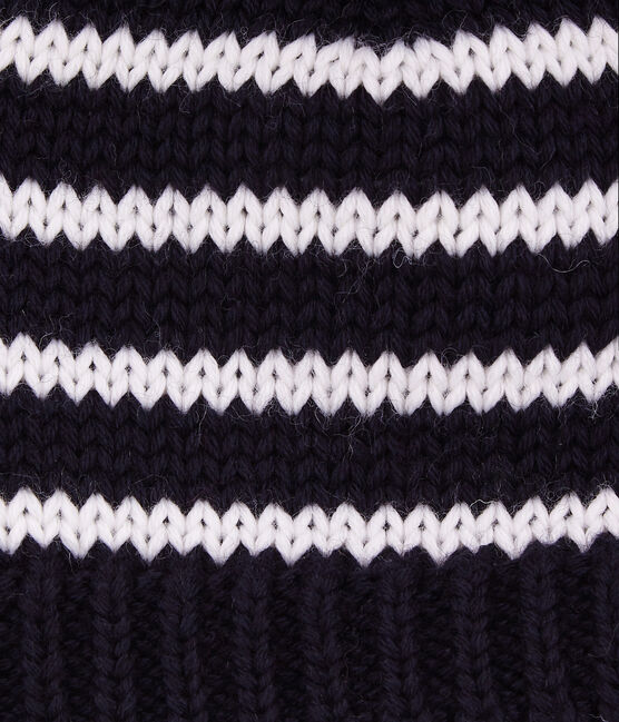 Gorrito de mezcla de lana azul SMOKING/blanco MARSHMALLOW