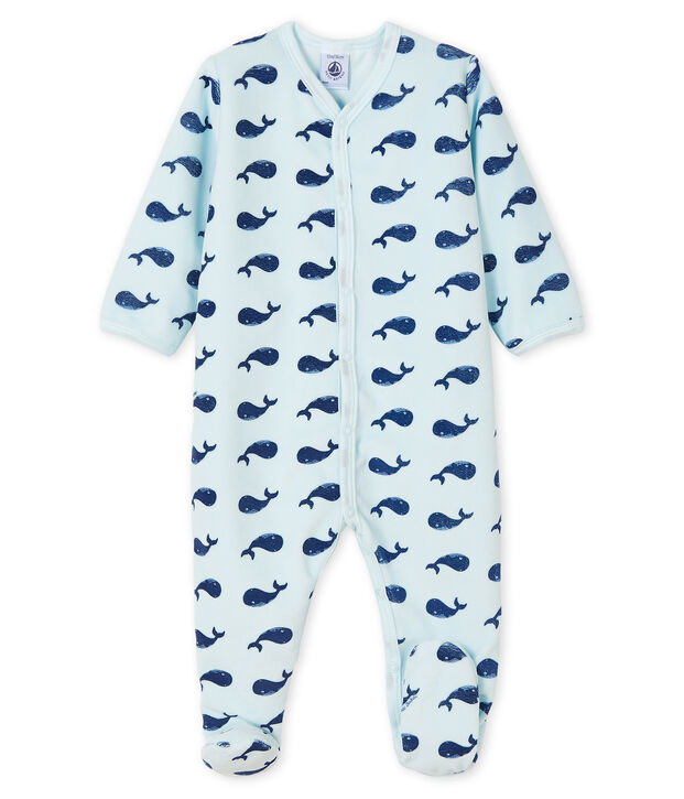 Pelele de terciopelo con ballena para beb&eacute; ni&ntilde;o azul/azul