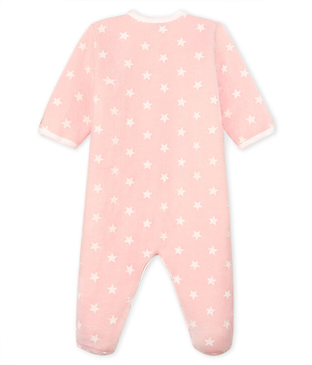 Sobrepijama de polar para beb&eacute; ni&ntilde;a rosa/blanco