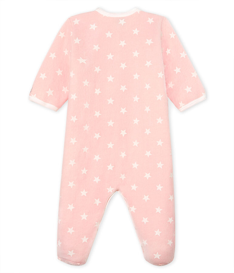 Sobrepijama de polar para beb&eacute; ni&ntilde;a rosa MINOIS/blanco MARSHMALLOW