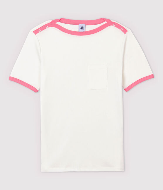 Camiseta de algodón de mujer blanco MARSHMALLOW/rosa GRETEL