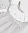 Vestido liso de franela de manga larga con cuello para bebé gris FUMEE CHINE