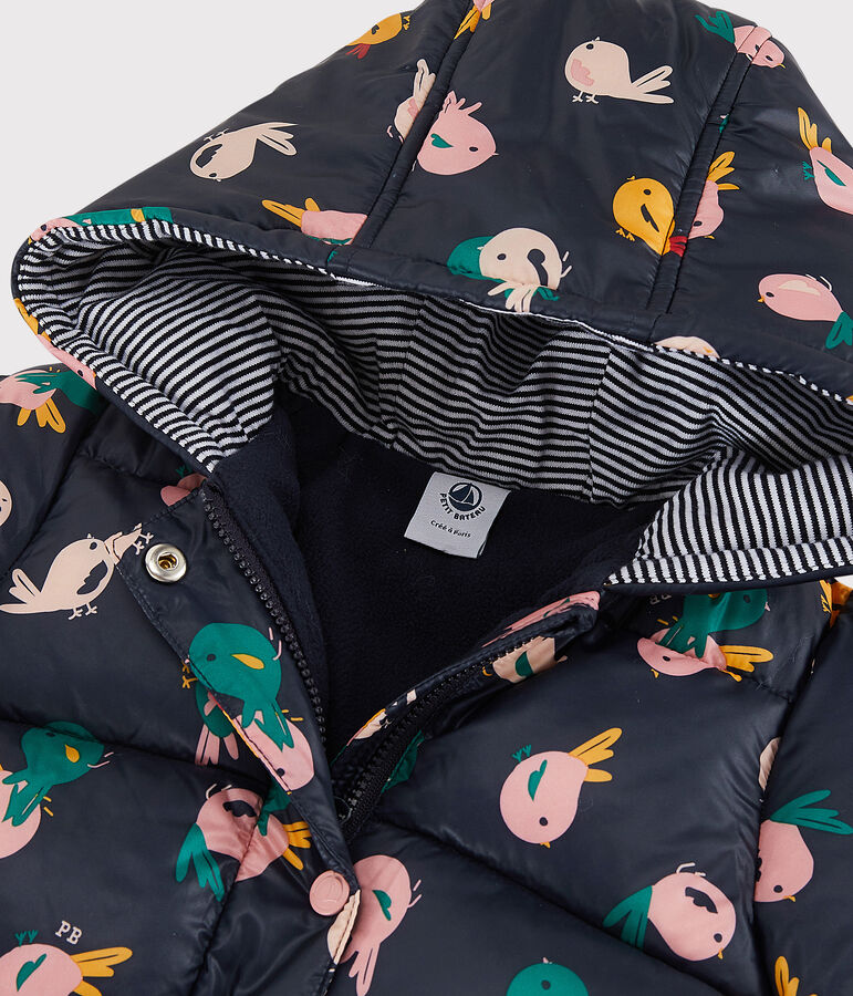 Chaqueta acolchada de poliamida para beb&eacute;. azul/multicolor