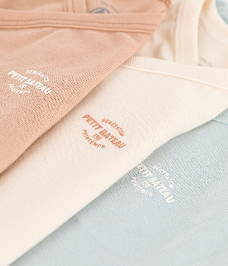 Juego de 3 bodis cruzados de manga larga de algod&oacute;n multicolor