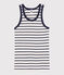 Camiseta de tirantes emblemática de algodón de rayas de mujer blanco MARSHMALLOW/azul SMOKING
