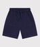 Bermudas cortas infantiles de algod&oacute;n liso azul