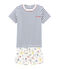 Pijama corto de punto para niño blanco MARSHMALLOW/blanco MULTICO