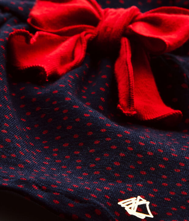 Vestido beb&eacute; ni&ntilde;a estampado azul/rojo