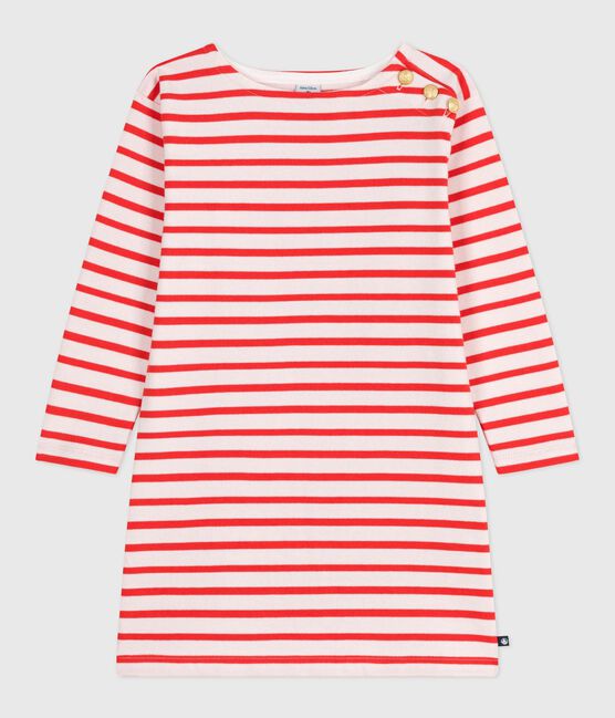 Vestido infantil de algodón de manga larga a rayas rosa FLEUR/ SPICY