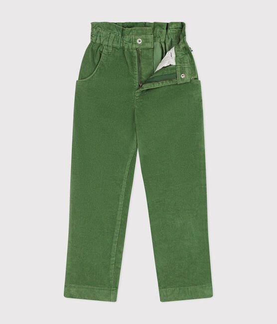 Pantalón de terciopelo para niña verde PALMERAIE