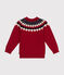 Jersey de jacquard de lana y algodón para niño rojo STOP/ MULTICO