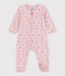 Pijama de terciopelo con estampado de flores para bebé rosa JOLI/blanco MULTICO