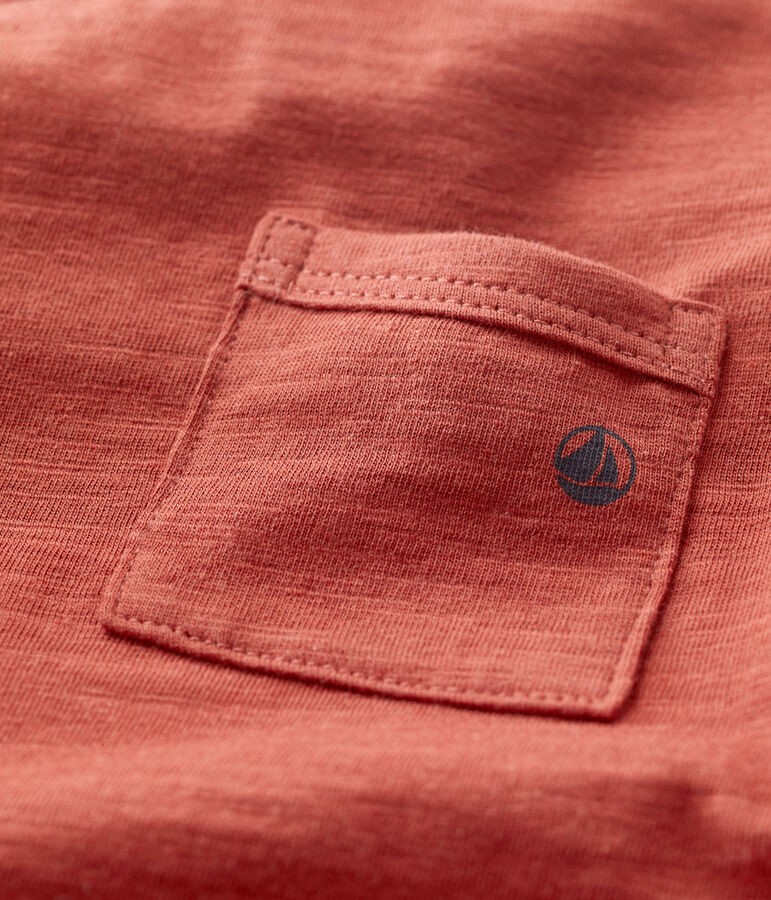 Camiseta de manga corta lisa de jersey de beb&eacute; marron