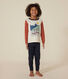 Pijama infantil liso con motivo de patinetes de algodón
