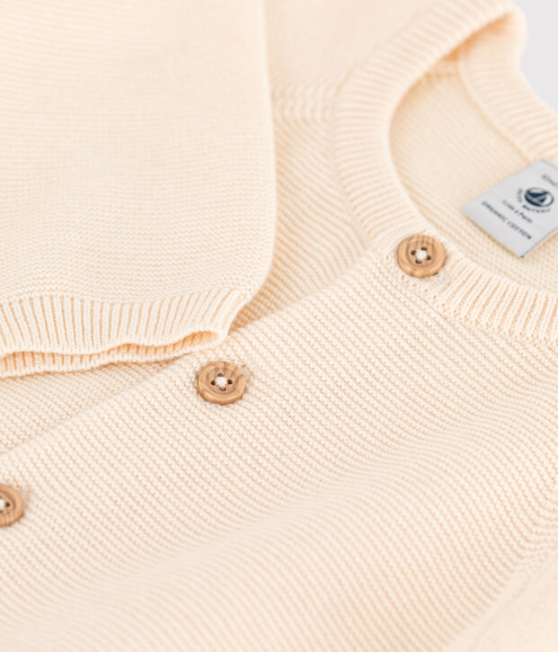 Mono largo de punto tricotado para beb&eacute; crudo