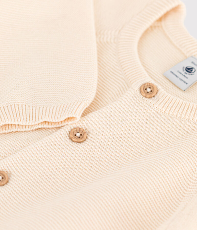 Mono largo de punto tricotado para beb&eacute; crudo