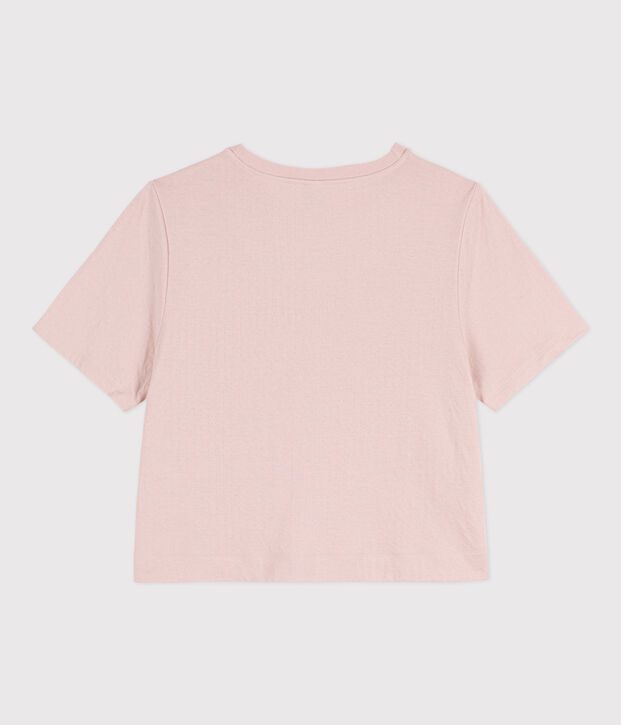 Camiseta LE BOXY de algod&oacute;n para mujer rosa