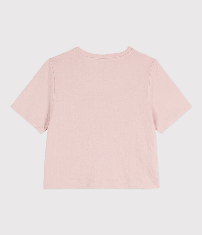 Camiseta LE BOXY de algod&oacute;n para mujer rosa