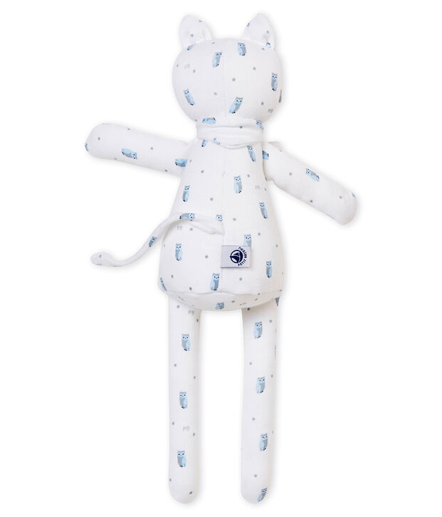 Doudou gatito en jersey estampado blanco/multicolor