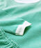 Pijama milrayas verde de niña/niño de algodón orgánico verde PIVERT/blanco MARSHMALLOW