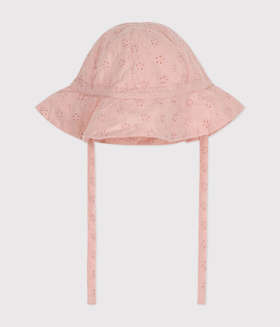 Gorro rosa con bordado inglés para bebé niña rosa SALINE