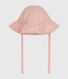 Gorro rosa con bordado inglés para bebé niña