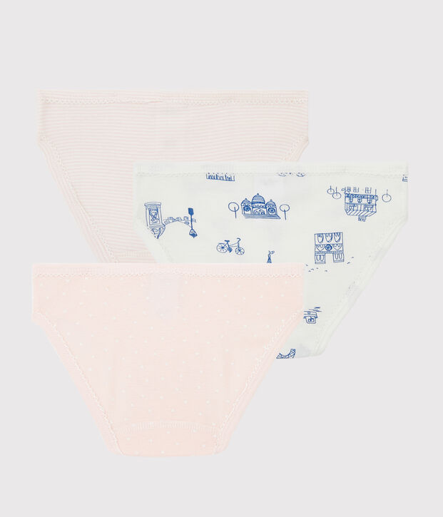 Juego de 3 braguitas con estampado de Par&iacute;s de ni&ntilde;a peque&ntilde;a multicolor