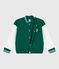 Chaqueta teddy infantil lisa de algodón verde EVERGREEN/ MILK