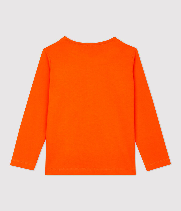 Camiseta de manga larga de algod&oacute;n de ni&ntilde;o naranja