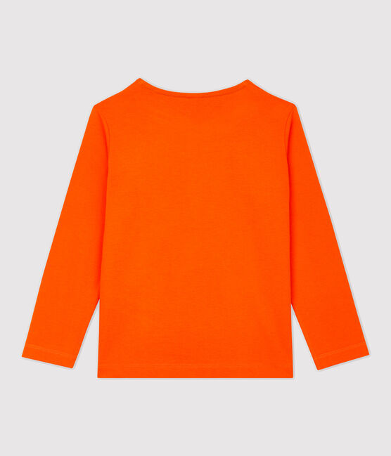 Camiseta de manga larga de algodón de niño naranja CAROTTE