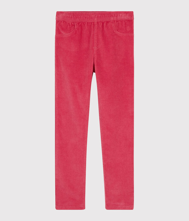 Pantal&oacute;n de terciopelo para ni&ntilde;a rosa