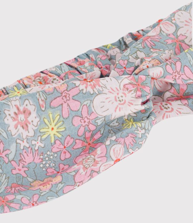 Cinta infantil de popelina con estampado de flores azul/multicolor