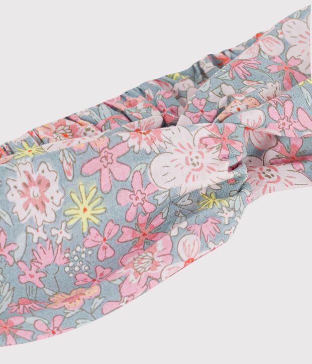 Cinta infantil de popelina con estampado de flores azul/multicolor