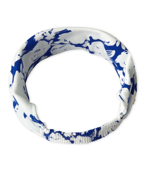 Bandana para ni&ntilde;a estampada blanco/azul